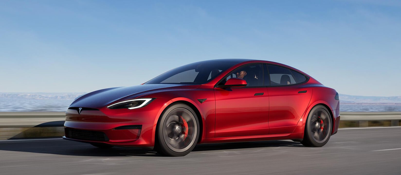 A Tesla Model S at Pasadena Collision Center