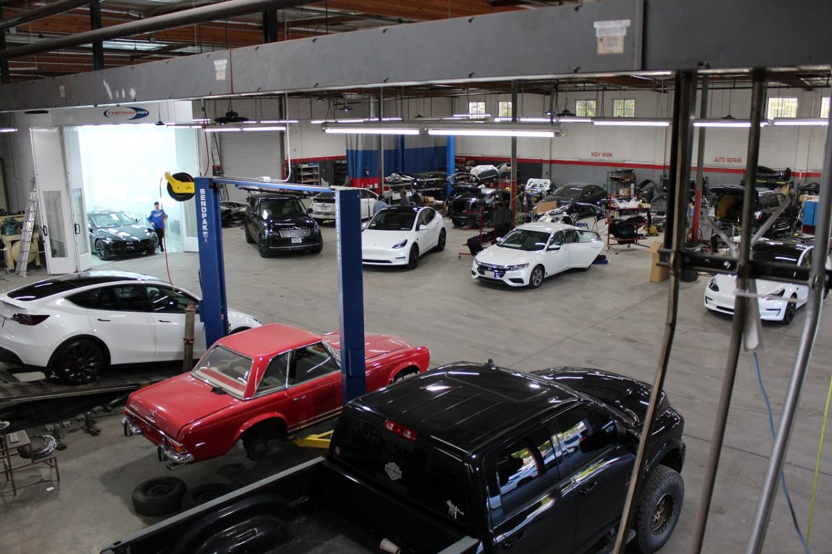 Pasadena Collision Center facility and repair work
