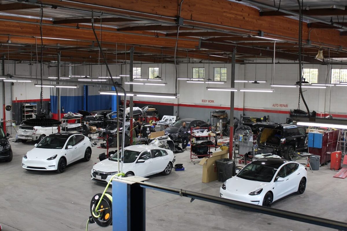 Pasadena Collision Center facility and repair work