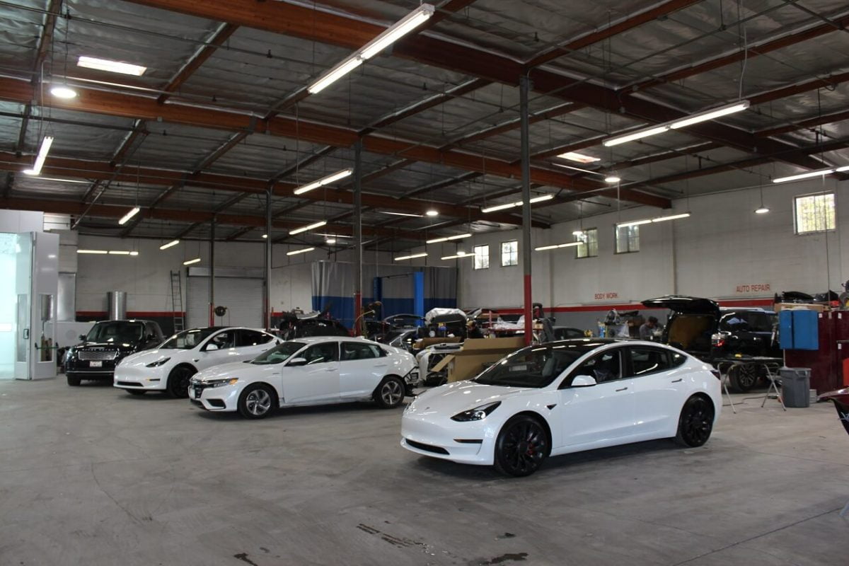 Pasadena Collision Center facility and repair work