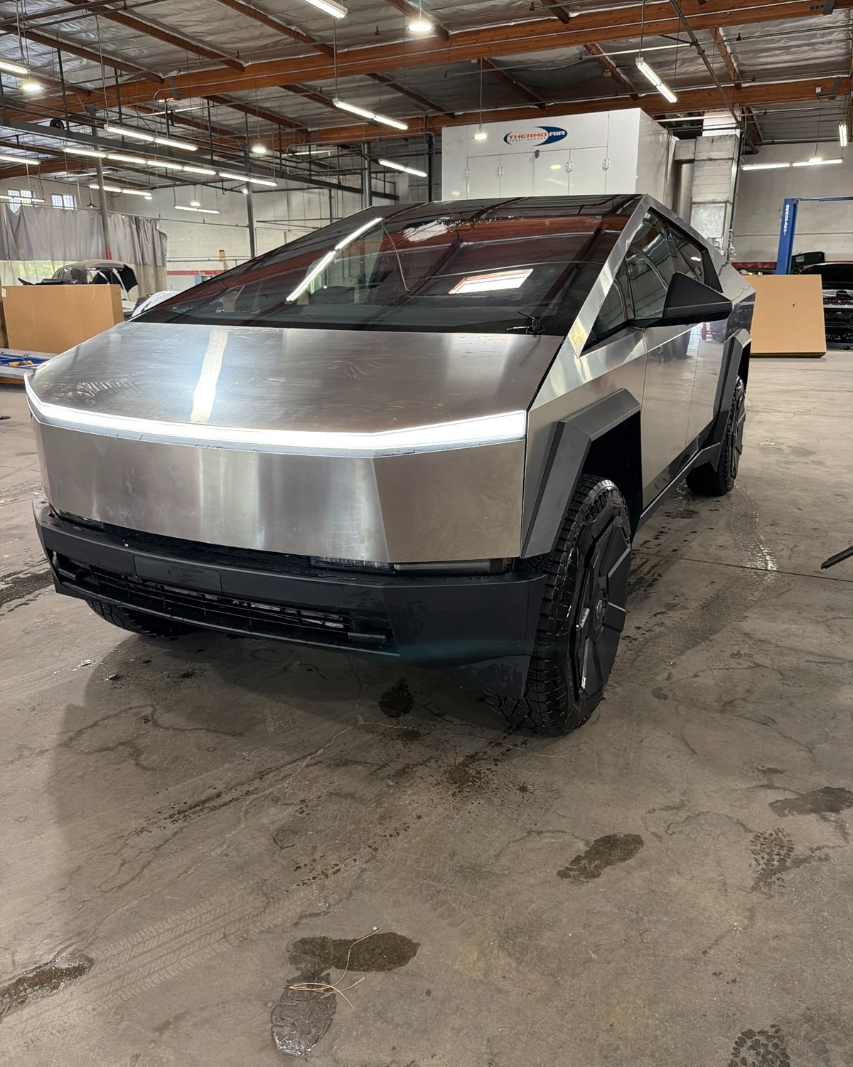 The completed Tesla Cybertruck after repair at Pasadena Collision Center